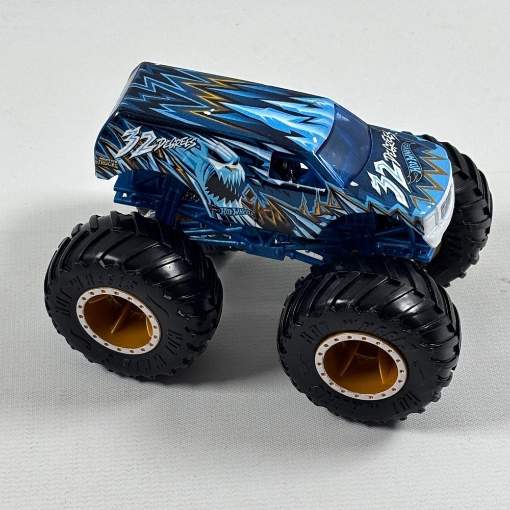 Hot Wheels Monster Trucks 32 Degrees Blue Ice Monster Truck 1:64 Diecast Toy